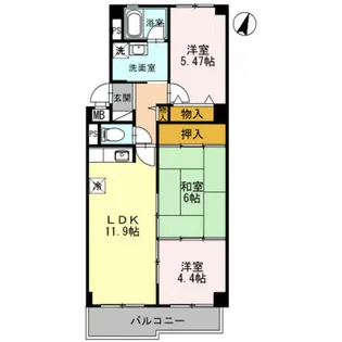 コーポ松苑【2階】の間取り