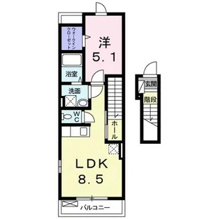 ソレイユ カヤノⅡ【2階】の間取り