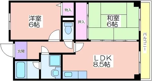 エーデルハイム・アビコ【3階】の間取り