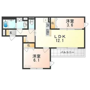 リヴィエール桜之町東【3階】の間取り