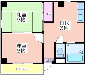 パレ岸里【3階】の間取り