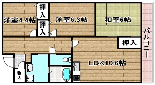 プランドール・高槻【4階】の間取り