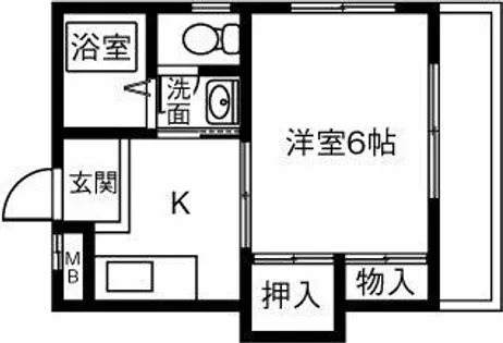 高蔵寺マンション【401号室】の間取り