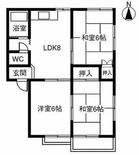 シャトー北山【101号室】の間取り