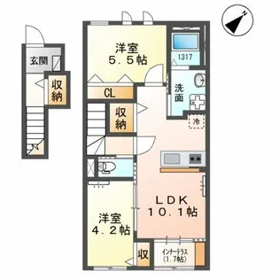 ジェミニA【2階】の間取り