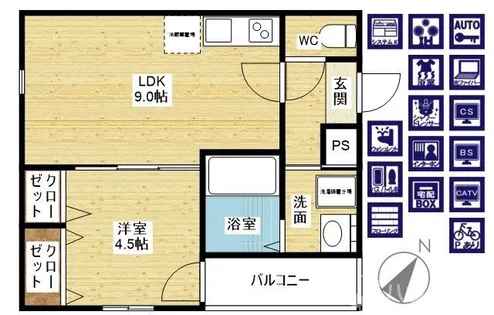 フジパレスだいどう豊里Ⅲ番館【1階】の間取り