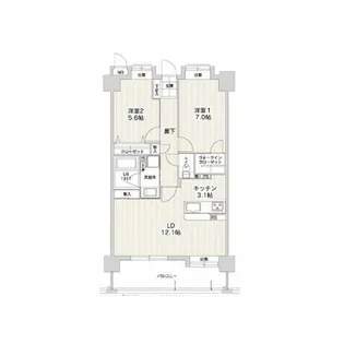 アプリークス百道浜【3階】の間取り