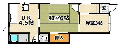 鬼塚文化【1階】の間取り