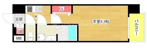 レジデンス大阪レトログラード【7階】の間取り