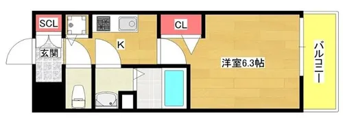 レオンコンフォート阿波座西【10階】の間取り