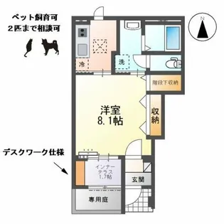 GraciaⅠ (グラシアⅠ)【1階】の間取り