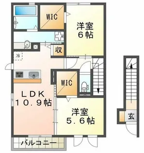 パークサイド歌敷山【2階】の間取り