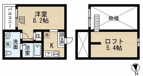 RoRoつゆはし【201号室】の間取り