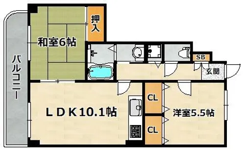 サンライズ明和【201号室】の間取り