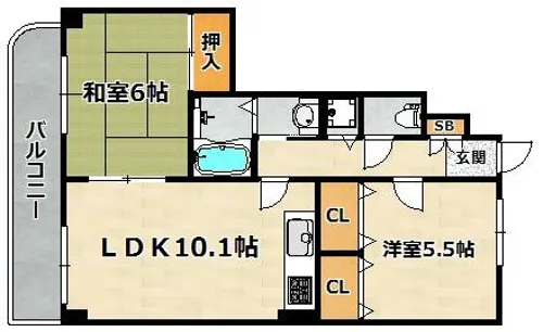 サンライズ明和【201号室】の間取り