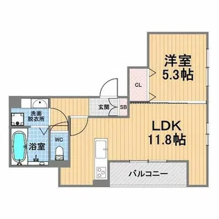 チェーン・パレス上甲子園【3階】の間取り