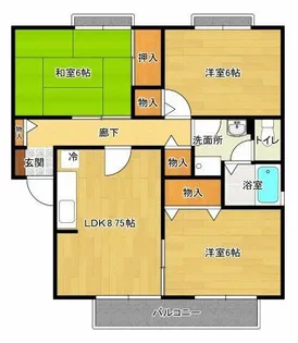 セジュール小西【205号室】の間取り