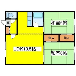 ハイツこぶし【205号室】の間取り