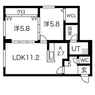 アスティル伏見【2階】の間取り