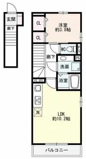 アルレーヌ恵比須【2階】の間取り