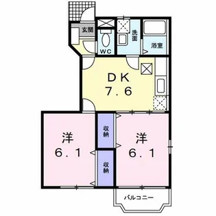 カーサ ポッツォ【1階】の間取り