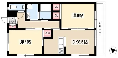 若葉台ハイツ【202号室】の間取り