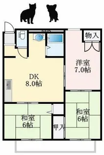 大阪府河内長野市千代田南町【アパート】の間取り