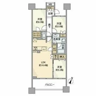 プラウドタワー春日井【9階】の間取り