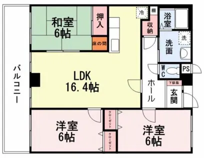 アビタシオン蒲生【802号室】の間取り