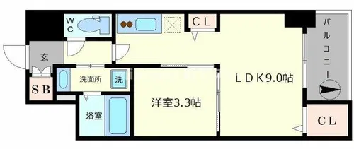 セレニテ本町グランデ【1512号室】の間取り