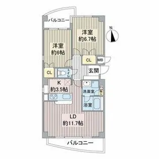 ビューテラス銀河【2階】の間取り