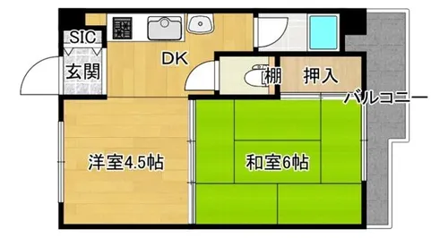 UJビル豊里【2階】の間取り