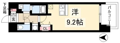 1Rの間取り画像