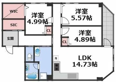 Urban Hills 東小橋【4階】の間取り