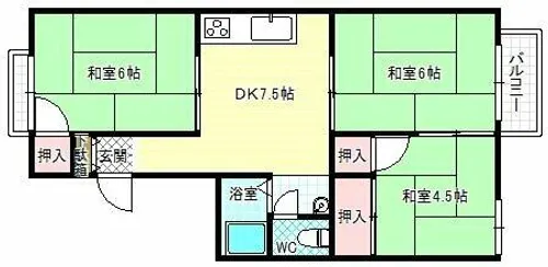 キョクヨウコーポA・B【1階】の間取り