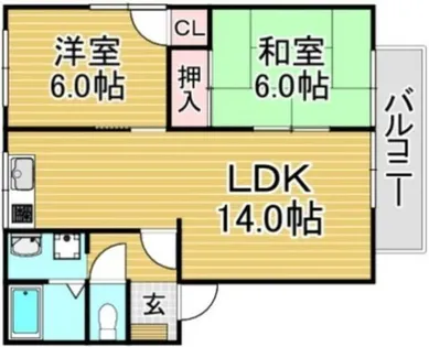 福岡県春日市須玖北7丁目【アパート】の間取り