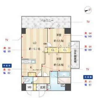 レクサスガーデン箱崎タワーズWEST【5階】の間取り