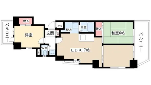 サンリバー高針【703号室】の間取り