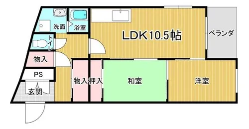 リンデン北桜塚コーポ【2階】の間取り