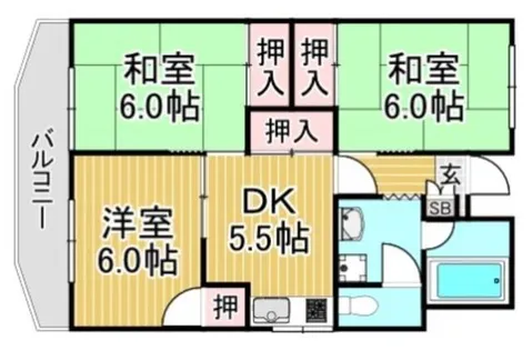 福岡県春日市宝町4丁目【マンション】の間取り