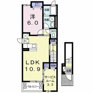 リュエル南陽【2階】の間取り