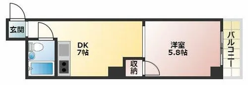 ヒューマンハイツ【4階】の間取り