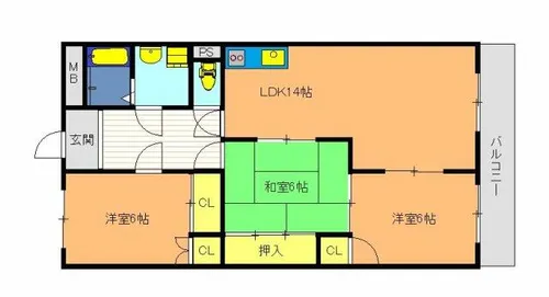 三幸フェニックスハイツ【408号室】の間取り