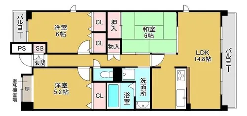 エカミーズJ.C.【204号室】の間取り
