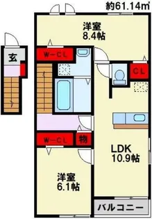アンジュ本城【2階】の間取り