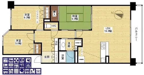 プラウド江坂【7階】の間取り