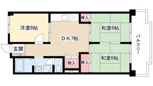 酒井マンション B棟【402号室】の間取り