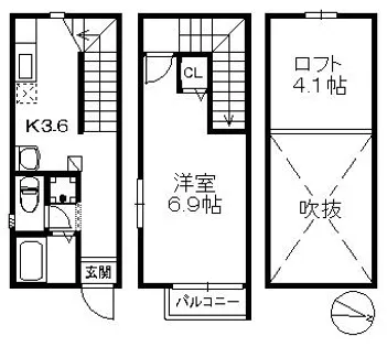 1SKの間取り画像