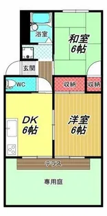 サニーハイツフミA棟【101号室】の間取り