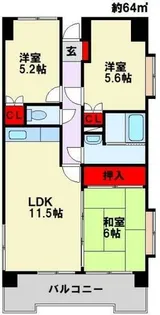 福岡県北九州市八幡西区萩原1丁目【マンション】の間取り